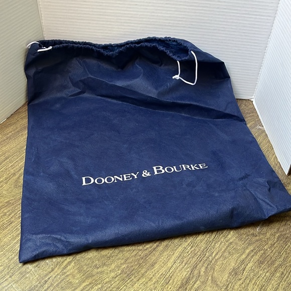 Dooney & Bourke Canvas Signature Double Handle Tote Leather Navy Blue Brown - Picture 17 of 17